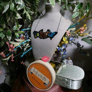 Erstwilder Kaleidoscope of Color Butterflies Necklace with Original Box